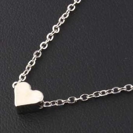 Ketting met hartje – dames – zilverkleurig – 45 cm