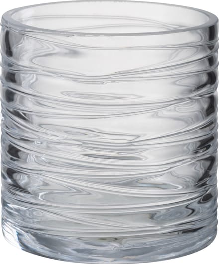 J-Line windlicht Strepen - glas - transparant - small