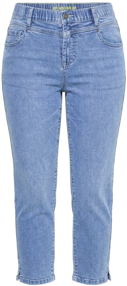 Laurasøn - Dames - Jeans met hoge taille Slim 3/4-lengte - Blauw denim - Maat 48