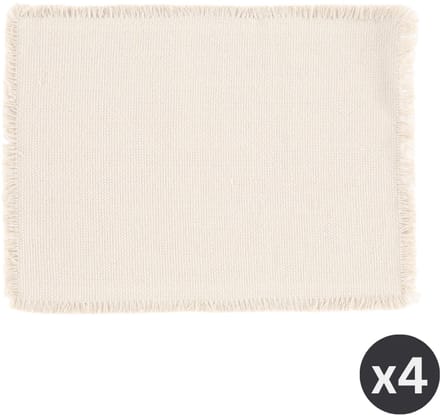 Tiseco - Placemat VERA - SET/4 - boho - stof - 33x45 cm, ivoor
