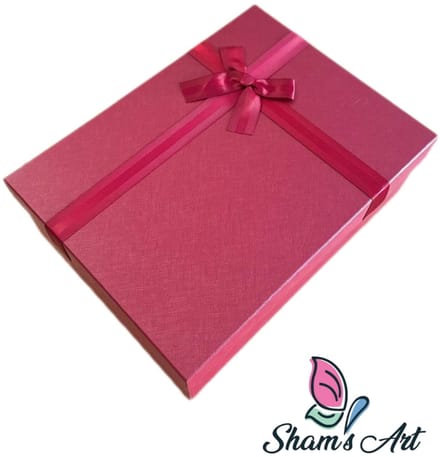 Luxe Doos met deksel - S: 24.5*17*6.5cm - Rood - Cadeaudoos - Geschenkdoos met Lintje