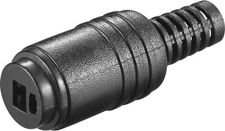 2-pin DIN Luidspreker Connector (v) - Schroefbare Behuizing - Zwart