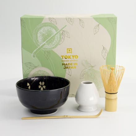 Tokyo Design Studio – Matcha Geschenkset – Sakura – Zwart – 12.7x7cm