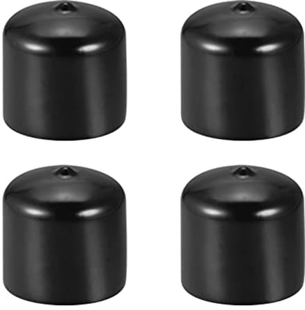 Zwarte Schroefdraadbescherming 1 1/2" ID - Rubberen Eindkappen voor Schroeven en Meubels
