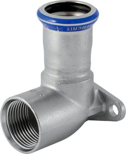Geberit Mapress rvs muurplaat 90° RVS 316 bi.dr. 15mmx1/2"bi
