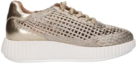 La Strada Sneaker Goud Textiel - Damesschoenen - Maat - 38