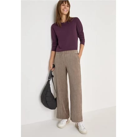 Zachte chenille broek Wide Legs