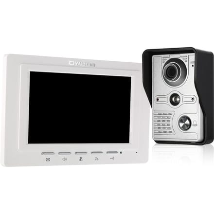 OWSOO 7 inch bedrade videodeurbel binnenmonitor met IR-CUT regendichte buitencamera visueel US Plug wit