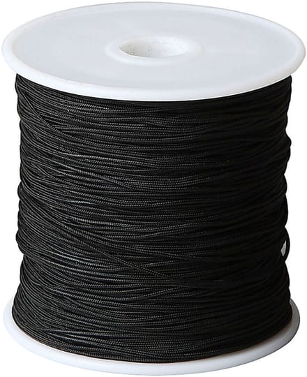 Polyester Koord Zwart | Polyester Draad | Hobby Koord | Sieraden Koord | Macramé Koord | 2mm | 50m | 1 rol
