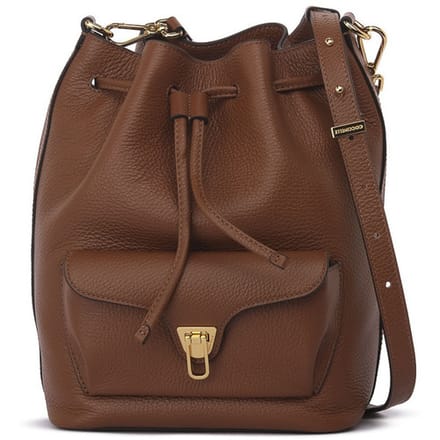 COCCINELLE Leren schoudertas Beat Generatio Bucket Bag Cognac bruine