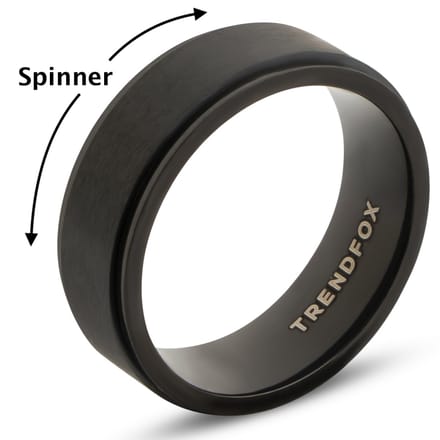Fidget Ring - Spinner - Anxiety Ring - Zwart - Staal - Papa Cadeau Voor Mannen - Vaderdag