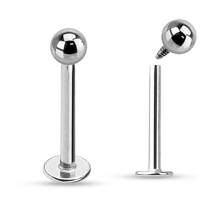 Internally Threaded Grade 23 Solid Titanium Labret/Monroe Studs - 1,6 mm x 8 mm x 3 mm - LMPiercings