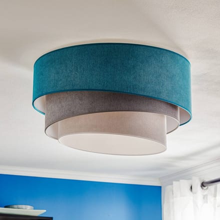 Duolla Plafondlamp Pastel Trio 60 cm turquoise/grijs/lichtgrijs