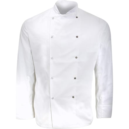 Dennys Heren Lange Mouwen Chef-koks Jasje / Chef-kokskleding (Wit)
