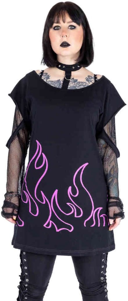 Heartless - Depths Of Hell Top - 4XL - Zwart/Paars