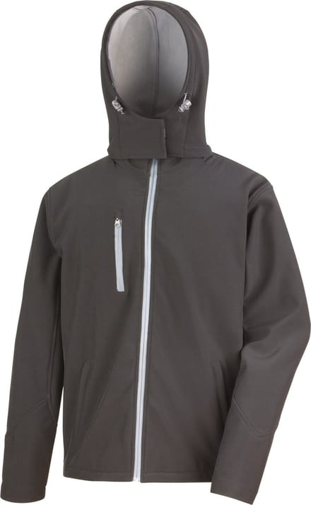Result Men´s TX Performance Hooded Soft Jacket RT230M - BLACK/GREY - XL