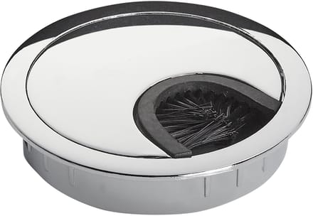 SO-TECH Kabeldoorvoer gepolijst metaal Kabelopening Ø 60 mm bureau met stofafdichting