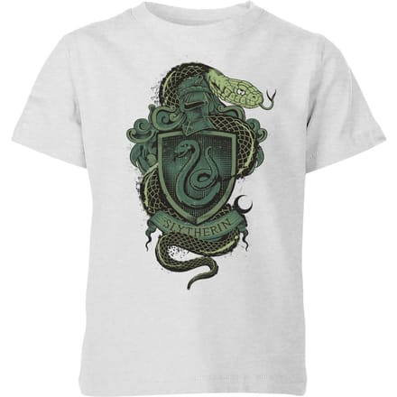 Harry Potter Slytherin Drawn Crest kinder t-shirt - Grijs - 122/128 (7-8 jaar)