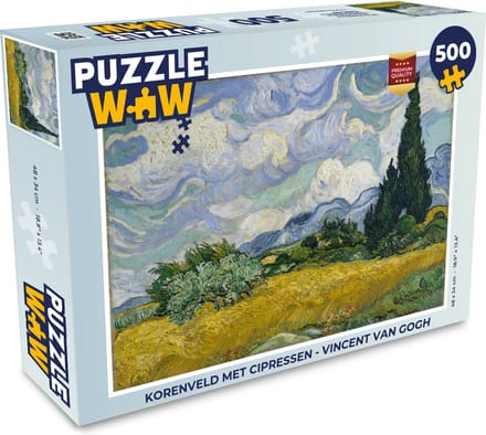 Puzzel Korenveld met cipressen - Vincent van Gogh - Legpuzzel - Puzzel 500 stukjes