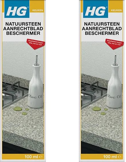 HG natuursteen aanrechtbladbeschermer - 2 Stuks + KD spons