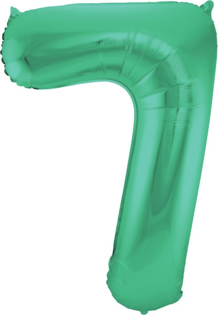 Folat - Folieballon Cijfer 7 Groen Metallic Mat - 86 cm