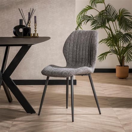 Set van 4 Eetkamerstoelen Bouclé Chantal Beige