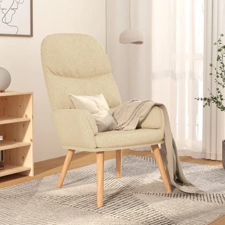 vidaXL - Relaxstoel - stof - crèmekleurig