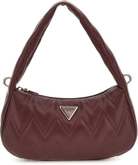 GUESS Schoudertas Eda Top Zip Shoulder Bag Burgundy Wijnrood
