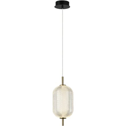 Viokef Pellucid LED hanglamp, bronskleurig/helder