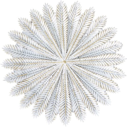 Clayre & Eef Decoratie schaal Ø 20x1 cm Wit Goudkleurig Polyresin Takken