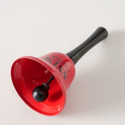 Tafelbel - Rood - Zwart - 13.5x7.5 cm - Metaal - "Ring for a Kiss"