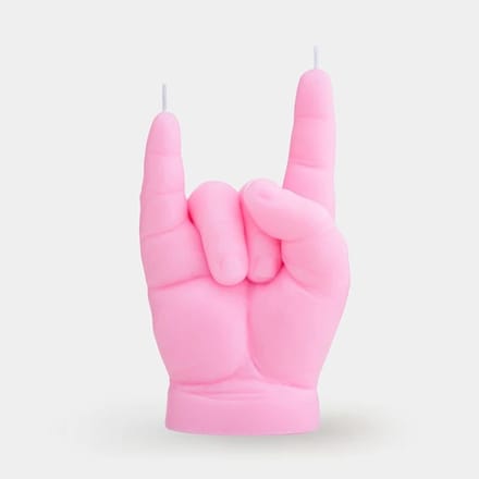 Levensechte baby-rock-horns kaars (Roze)