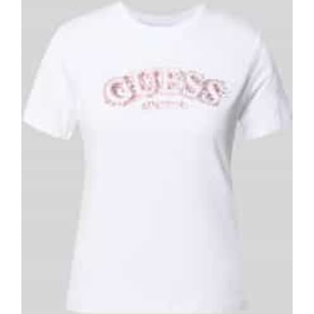 T-shirt van mix van viscose en elastaan met logo