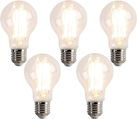 LUEDD Set van 5 E27 dimbare LED lampen A60 7W 780 lm 2700K