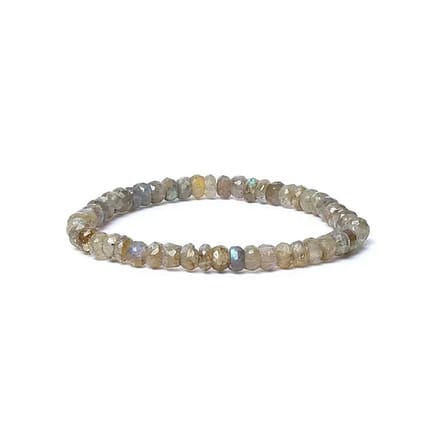 Armband - Labradoriet - Facet - AA Kwaliteit - Elastisch - Sierraad - 0,6 cm - Beschermend