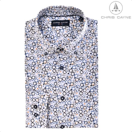 Blouse 1229 wit/zwart rondjes LM Chris Cayne - maat M