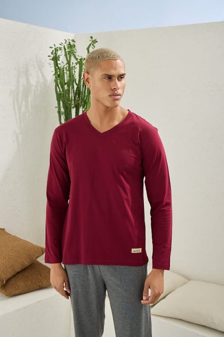 Heren Huispak / Pyjama Set Rob / Bordeaux / 4XL