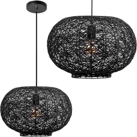 Toolight App1321-1Cp Hanglamp Zwart 40X40X25Cm