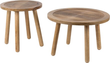 Zuiver Dendron Bijzettafel Rond 60 cm Mangohout - Bruin