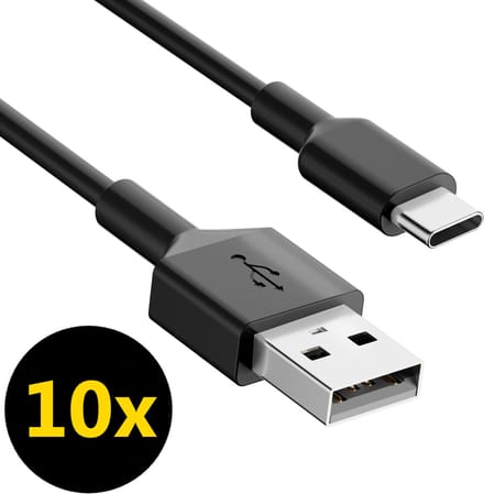 ThunderGold 10x USB C kabel - USB A naar USB C kabel - USB C naar USB A kabel - USB-C kabels - Oplaadkabel USB C - USBC kabel - 1 Meter