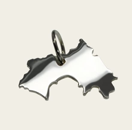 Zilveren Landkaart Guinee ketting hanger