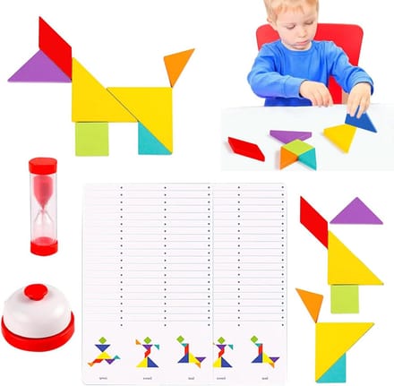 Houten Vorm Puzzel - Logica Spel - Cognitieve Ontwikkeling - Met Tijdschakelaar - 17x8.5x3.5cm - Multicolor