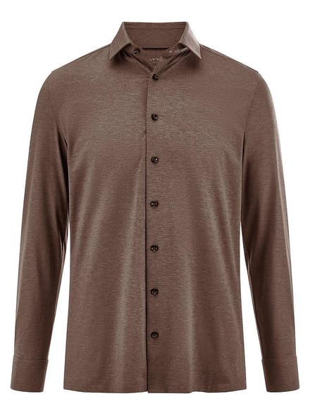 Overhemd jersey Van Olymp bruin