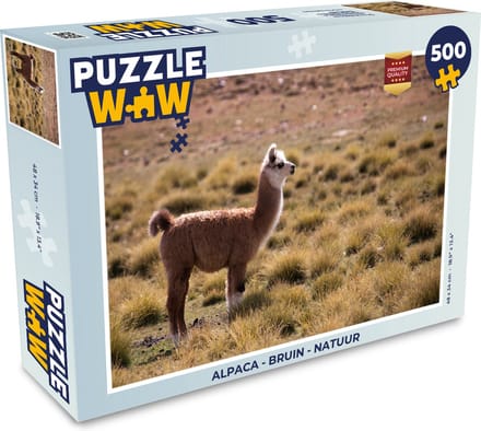Puzzel Alpaca - Bruin - Natuur - Legpuzzel - Puzzel 500 stukjes