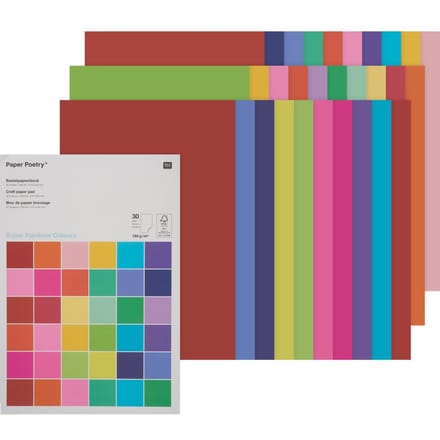 Knutselpapier-Blok "Rainbow Colours"