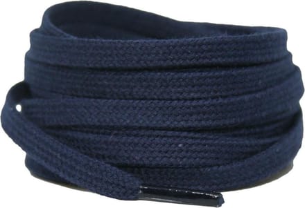 Platte katoenen veters 6mm Donkerblauw 120cm - sneakers