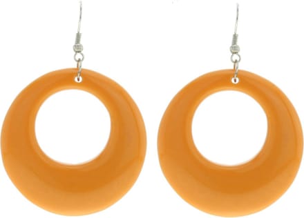 Behave - Oorhangers Dames - Rond - Oranje - Diameter 4.5 cm