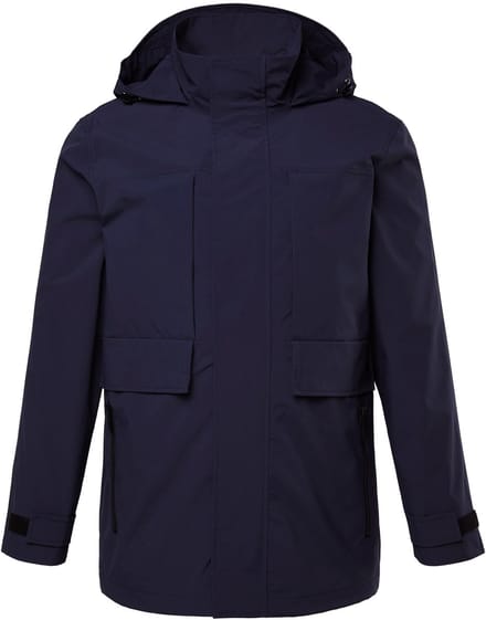 Men Plus - Heren - Regenjas functioneel capuchon - Navy blauw - Maat L