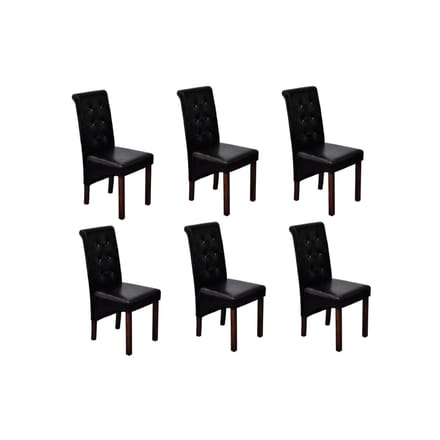 vidaXL Eetkamerstoelen 6 st kunstleer zwart