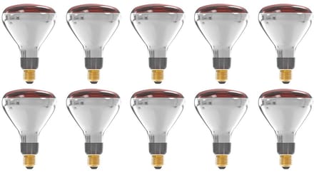 Technik Infrarood Warmtelamp R125 E27 - 250W - Half Rood - Dimbaar - 10 stuks